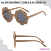 Kids Sunglasses Stylish and Compact Kids Eyewear for Summer (Beige)